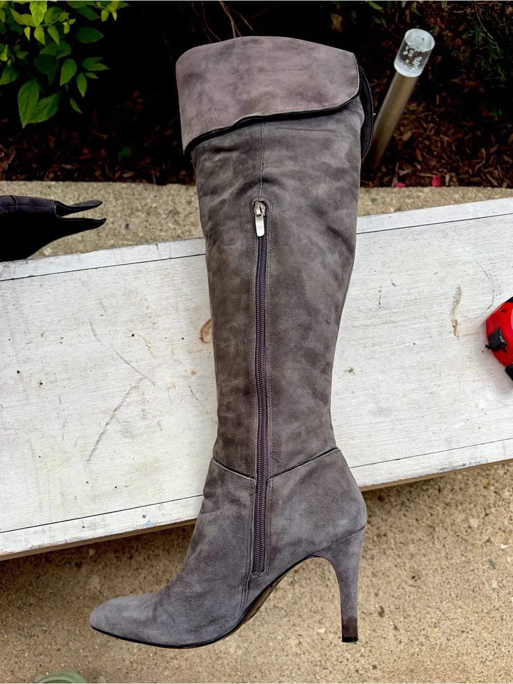 Enzo Angiolini – Over-the-Knee Stiletto Boots – Eairinna – Slate Gray – Sz. 8